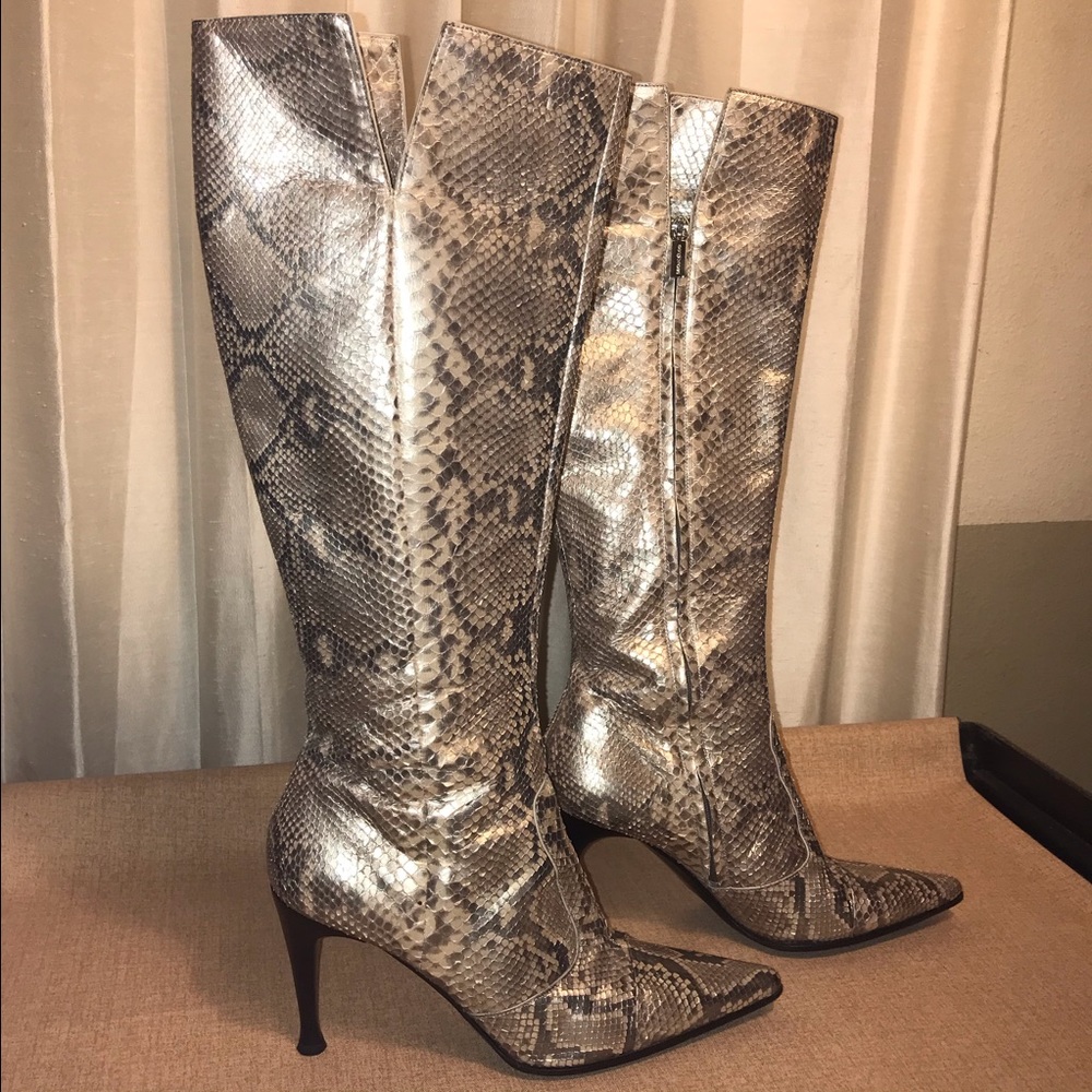 Sergio Rossi Boots Python Snakeskin Knee High 40 - Picture 6 of 16
